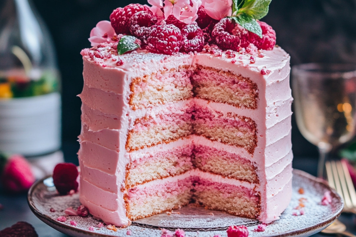 Delicious Dreamy Pink Champagne Cake Recipe