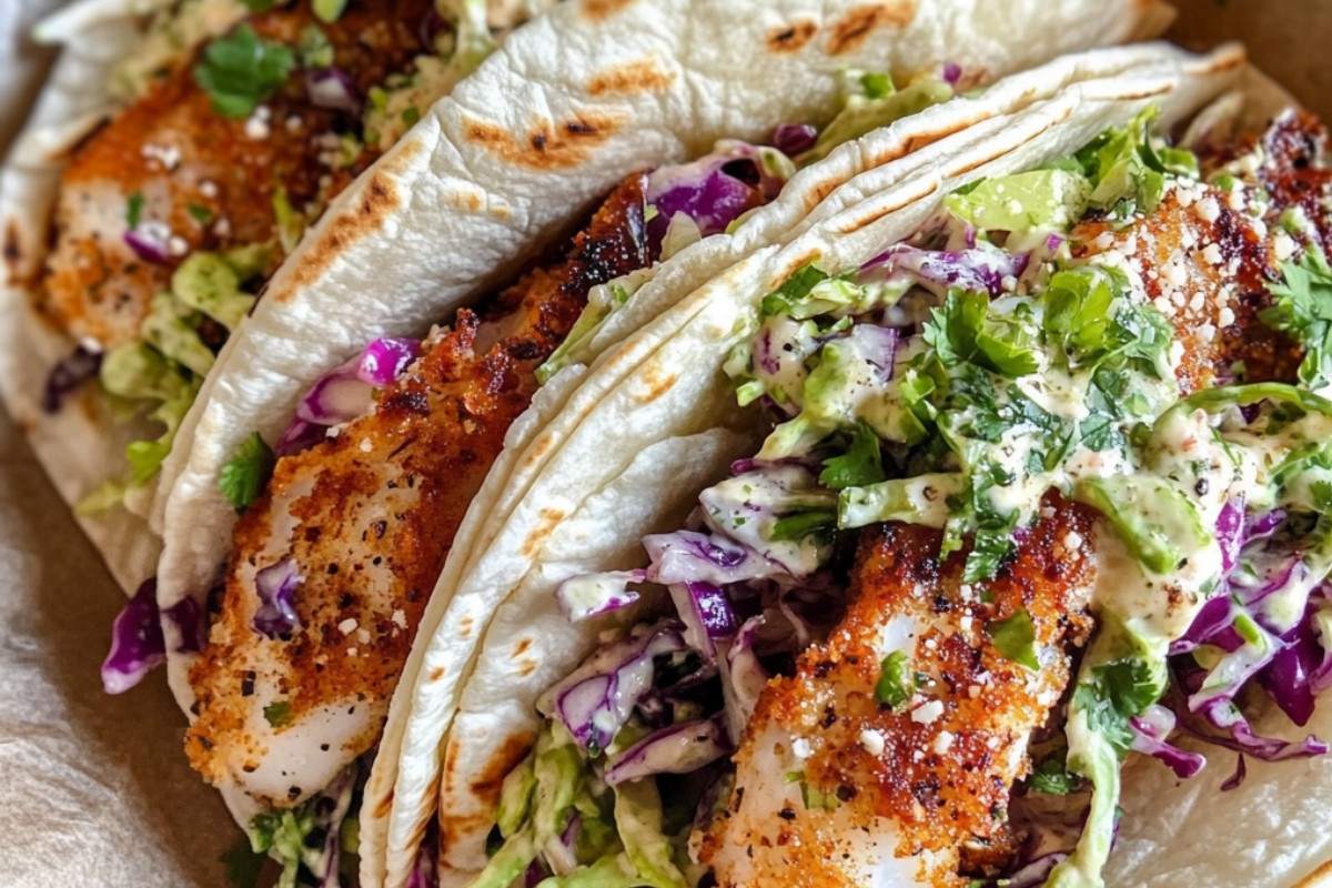 Deliciously Crunchy Fish Tacos with Zesty Cilantro Lime Slaw