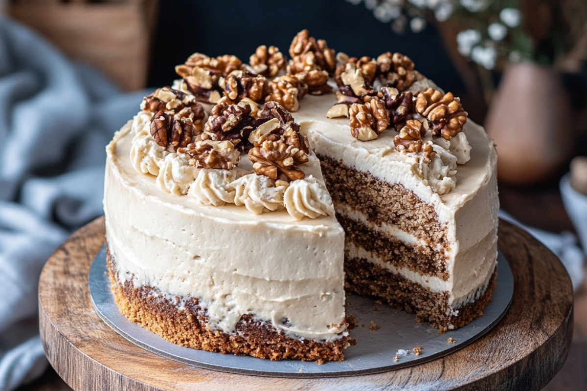Deliciously Irresistible Coffee Walnut Cake