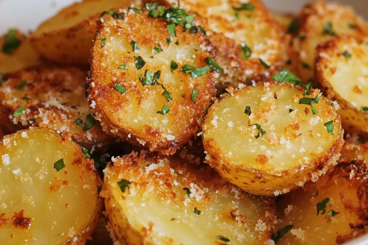 Irresistible Golden Parmesan-Crusted Potatoes Recipe