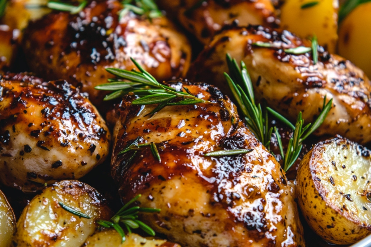 Lemon Balsamic Chicken and Potatoes Recipe