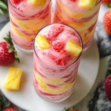 Pineapple Strawberry Swirled Slushies Recipe