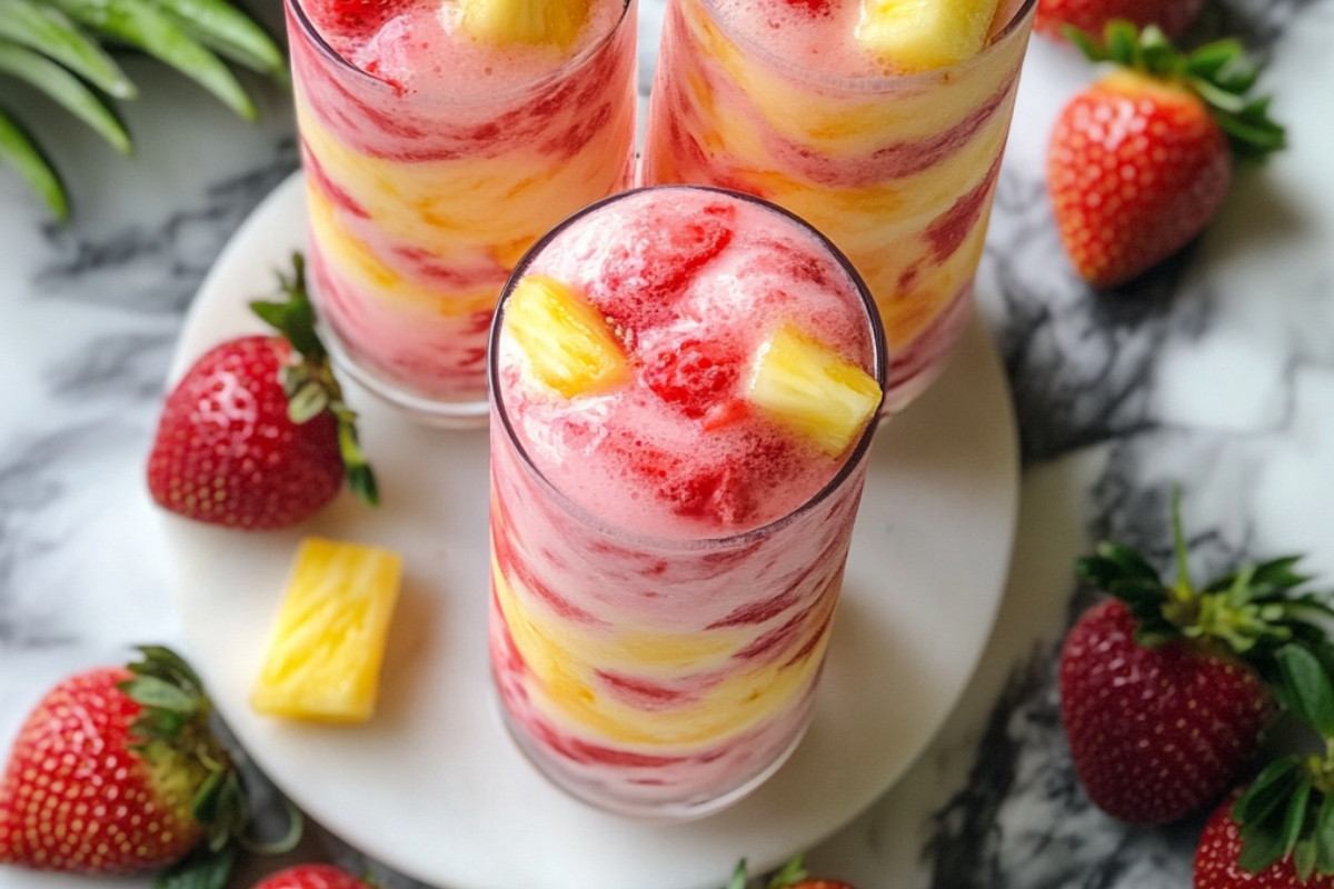 Pineapple Strawberry Swirled Slushies Recipe