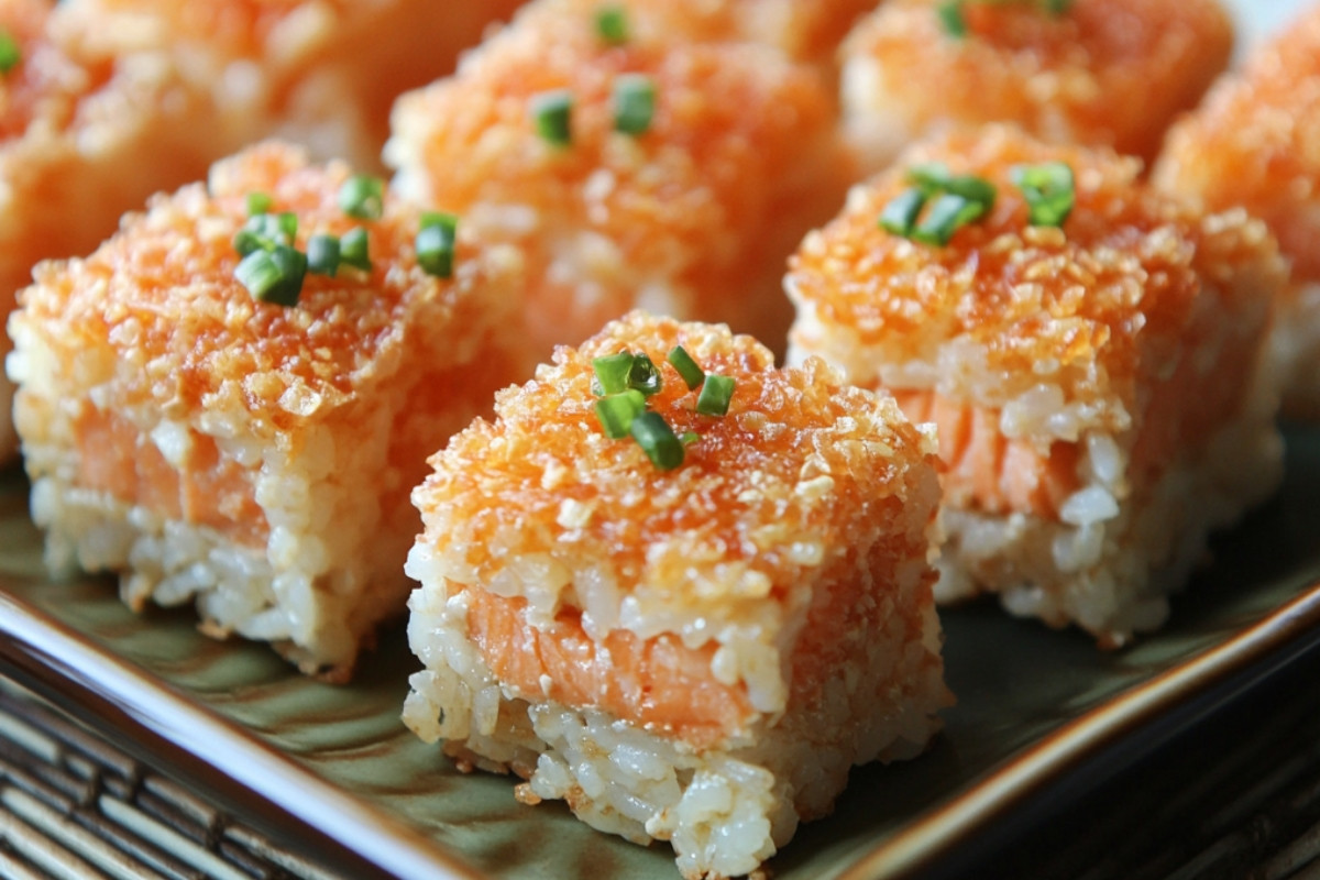 Crispy Salmon Rice Squares Recipe