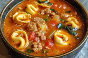 Irresistible Comforting Crockpot Sausage Tortellini Soup Recipe
