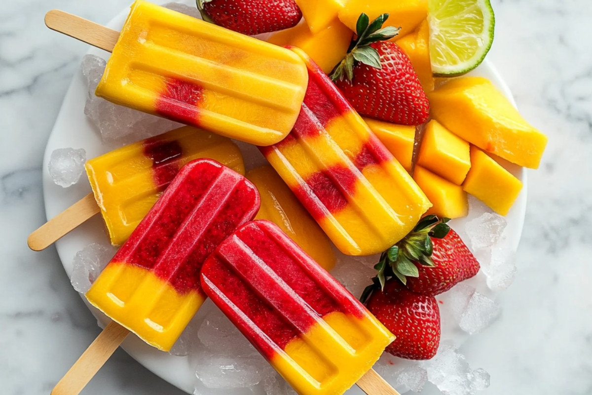 Delicious Strawberry Mango Popsicles