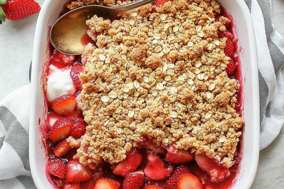 Delightful Old-Fashioned Strawberry Rhubarb Crisp