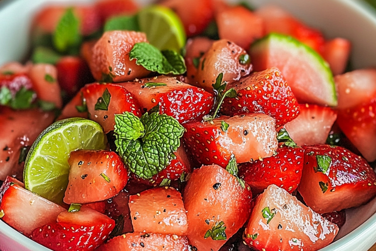 Refreshing Strawberry Watermelon Salad