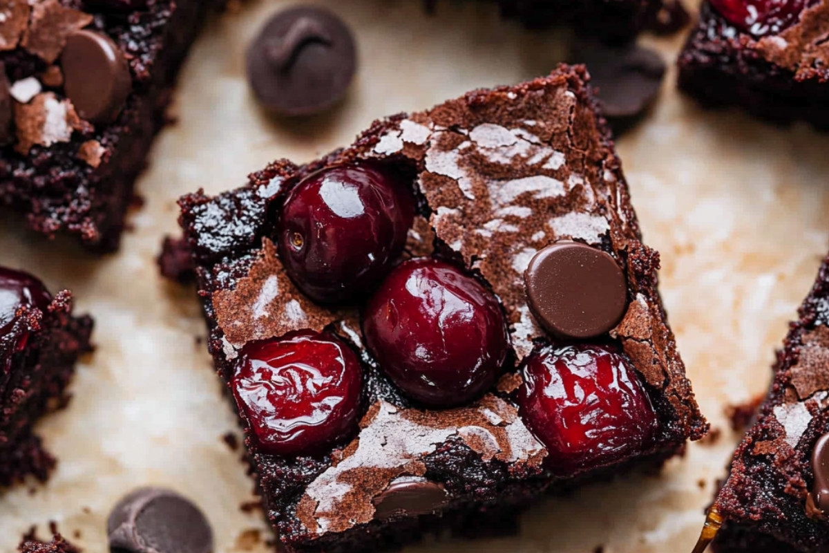 Roasted Cherry Delights Brownies