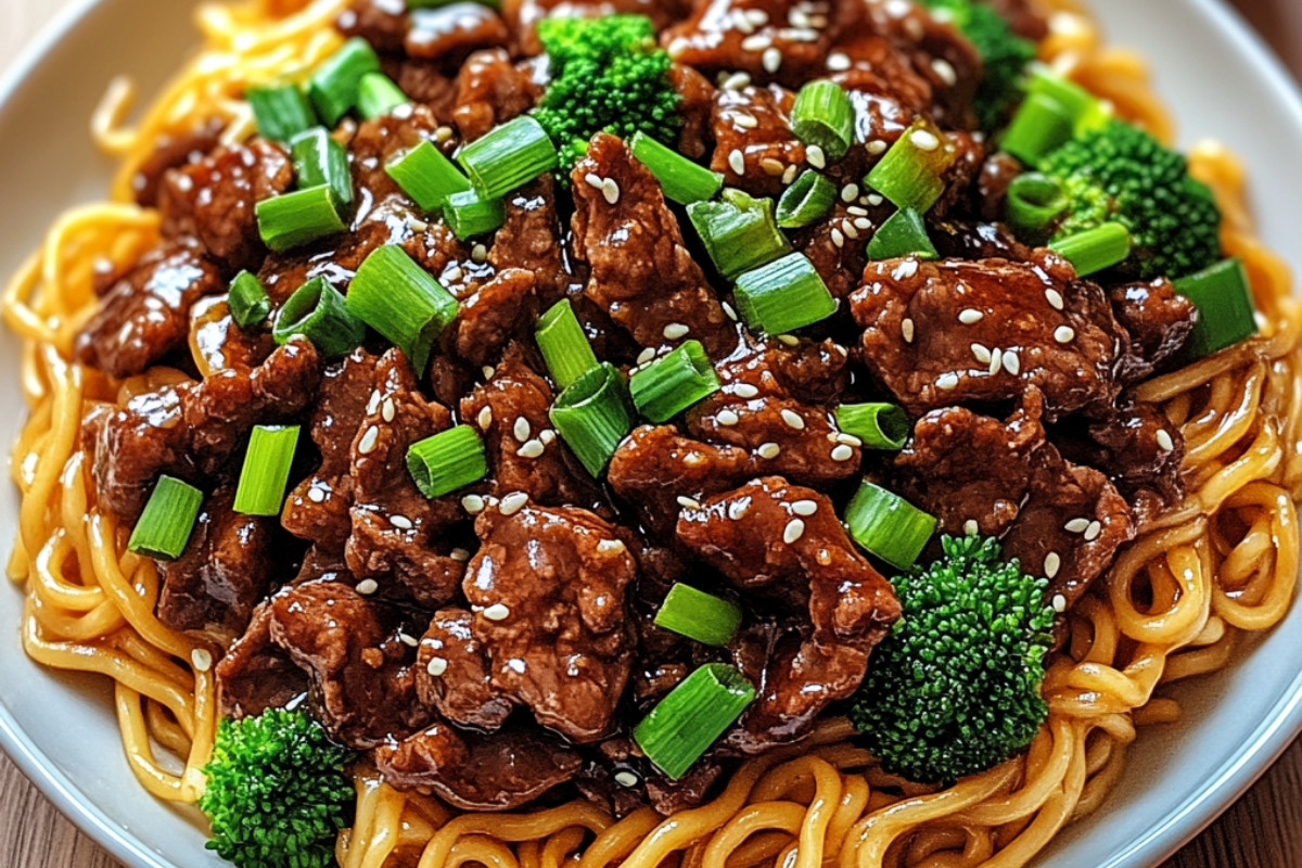 Sticky Beef Noodles Delight