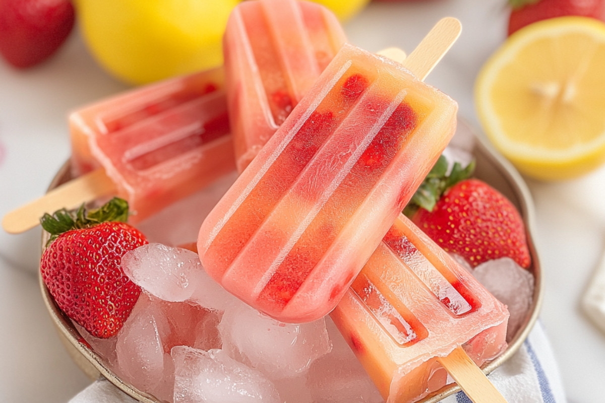 Strawberry Lemonade Delight Popsicles