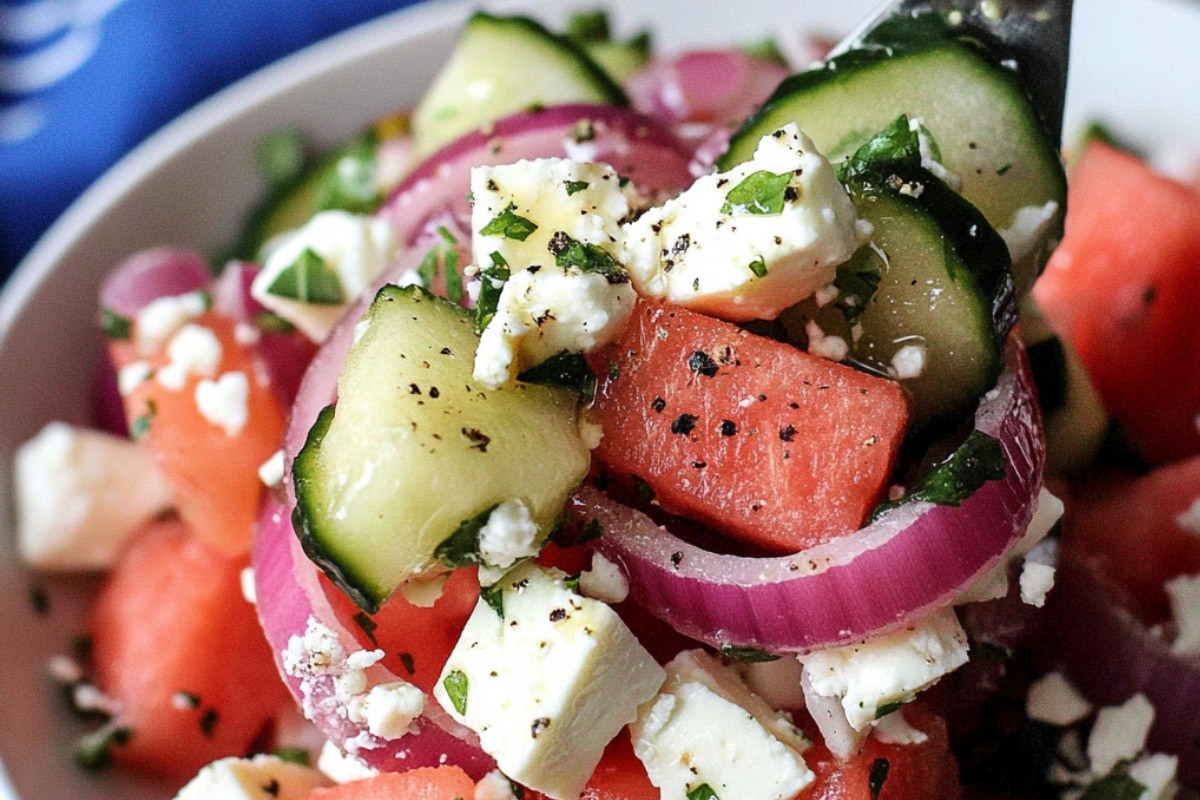 Fresh and Delightful Watermelon Salad with Feta and Mint
