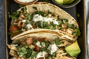 Shredded Chicken Tacos with Delightful Chimichurri Sauce