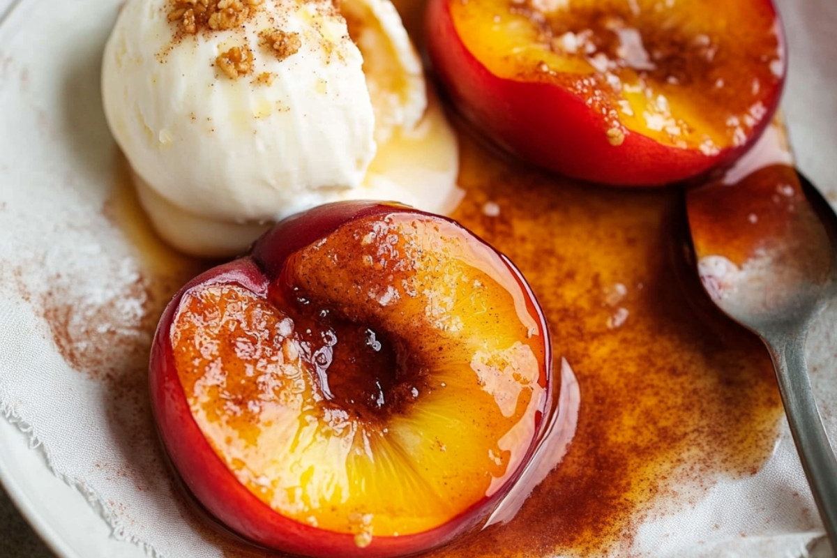 Baked Nectarines with Cinnamon Honey Delight