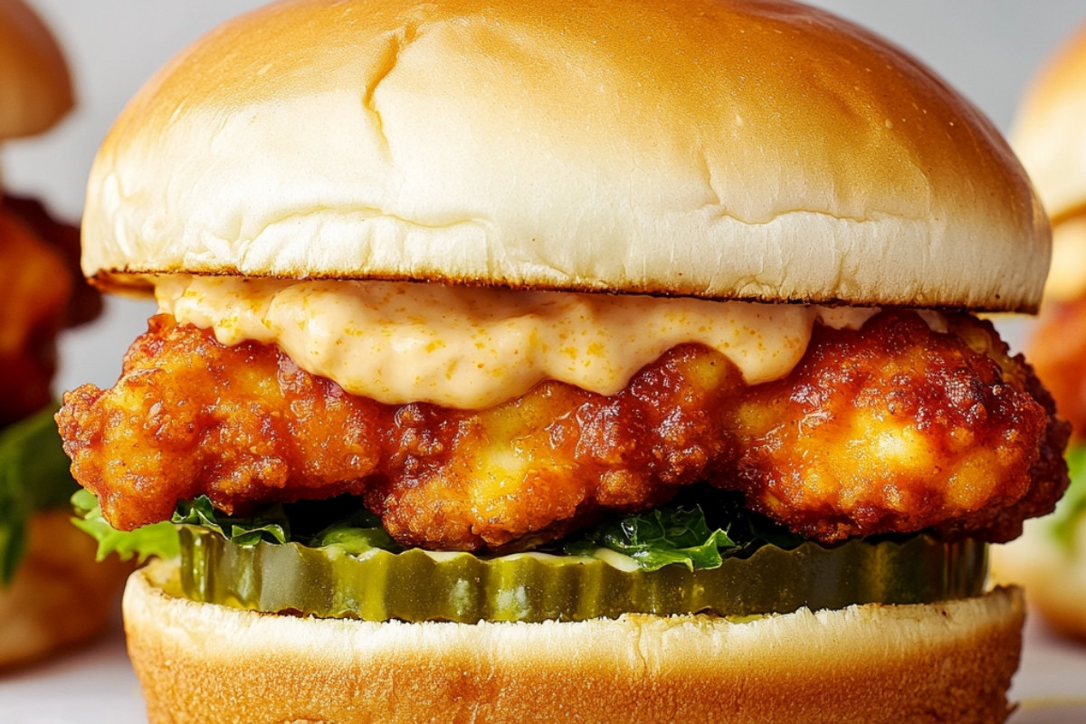 Copycat Dave's Hot Chicken Cauliflower Sliders, spicy vegan sliders with crispy cauliflower, topped with slaw and sauce, served on soft buns.