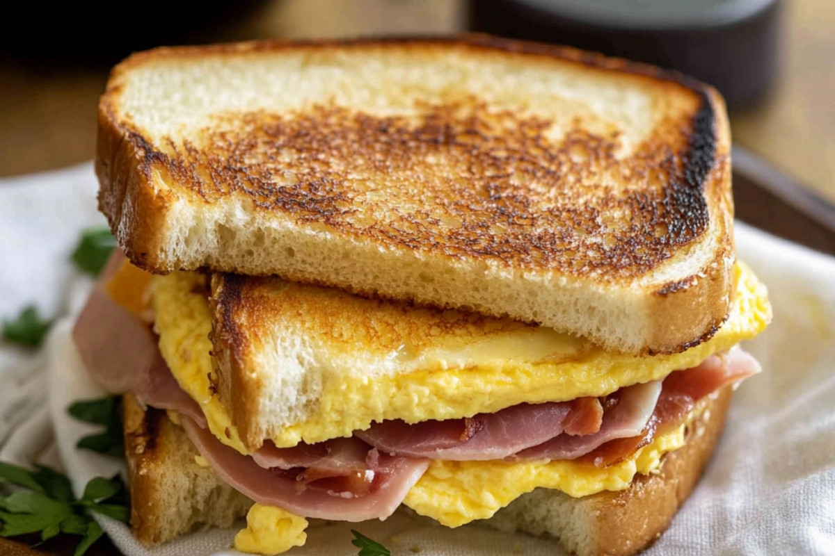 Egg and Ham Breakfast Sandwich