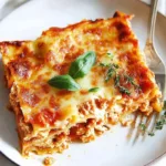 The Best Gluten Free Lasagna 5 Delicious gluten-free lasagna with layers of pasta, savory meat sauce, and creamy cheese, perfect for a celiac-friendly meal.