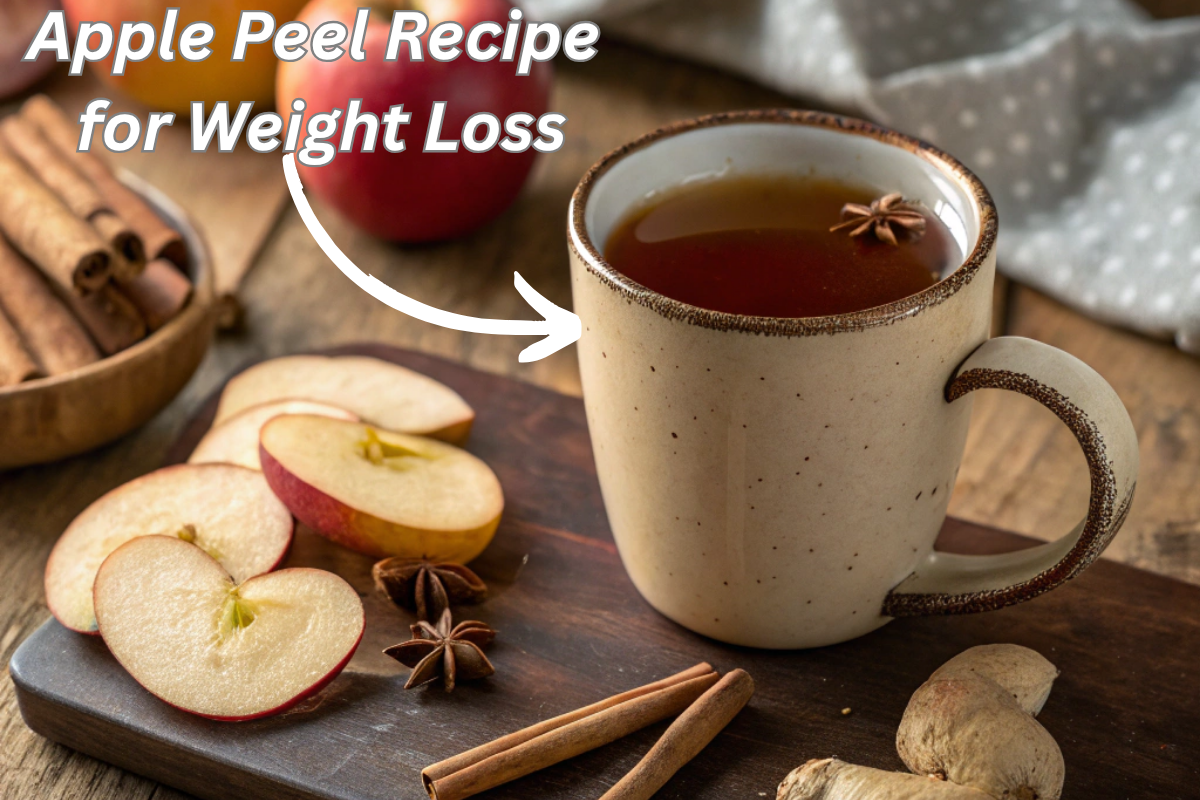 Apple peel tea with cinnamon and ginger