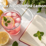 This Detox Nourish Pink Lemonade Is the Glow-Up Your Fridge Needed 6 A glass of detox nourish pink lemonade with fresh ingredients