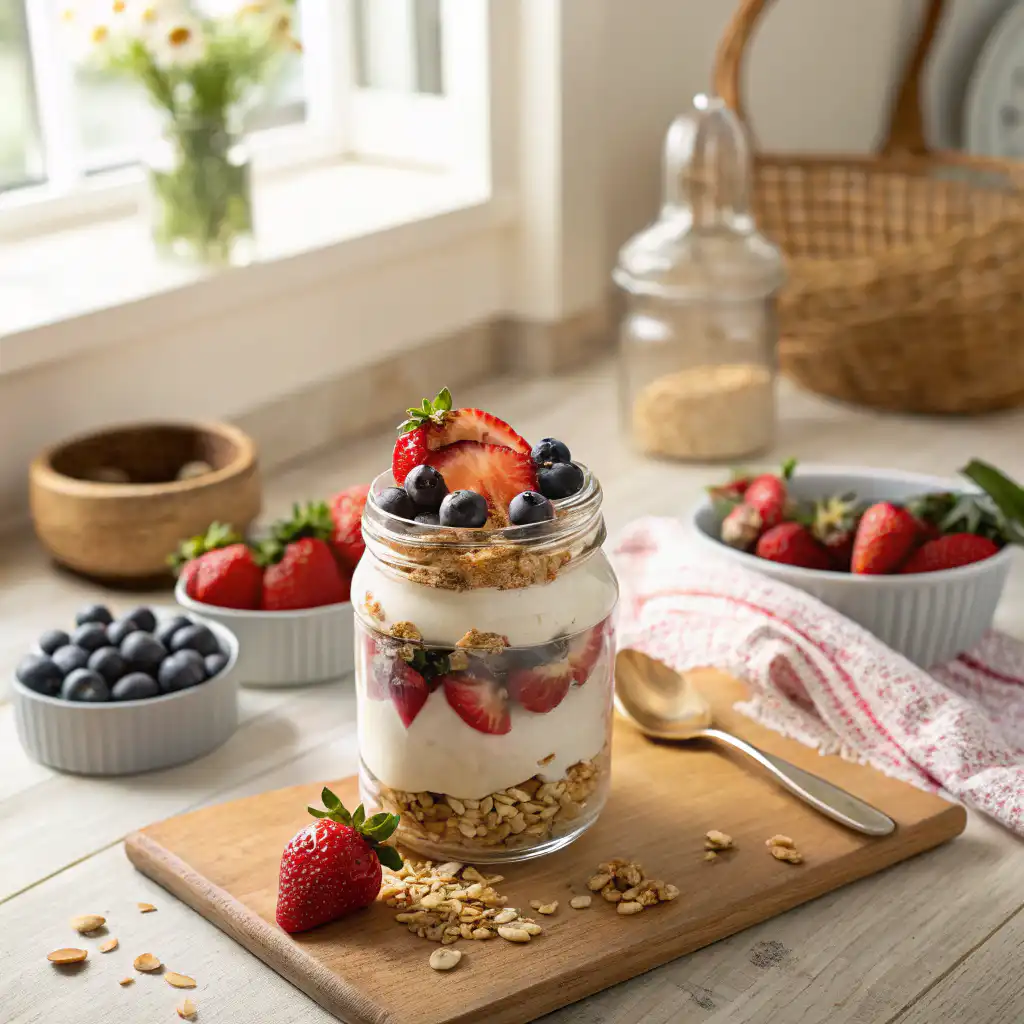 Granola baking on a parchment-lined tray