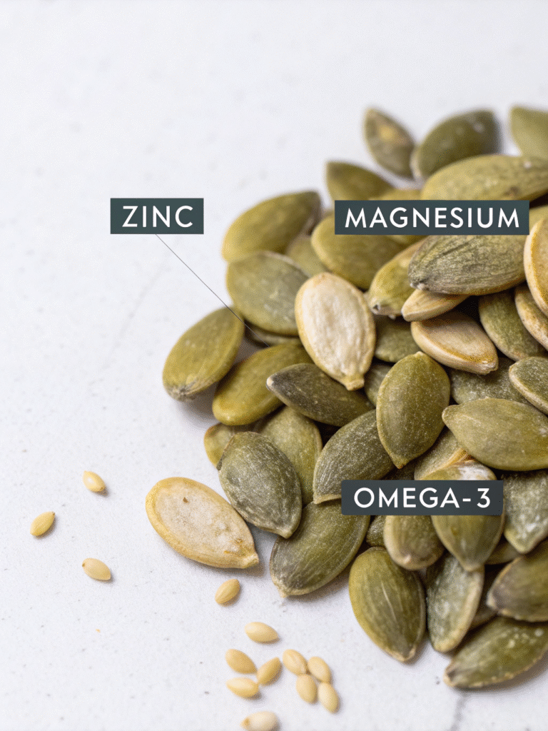 Pumpkin Seed Tea Recipe For Weight Loss 3 Pumpkin seeds with nutritional information labels