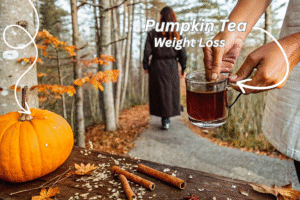 Woman preparing pumpkin tea