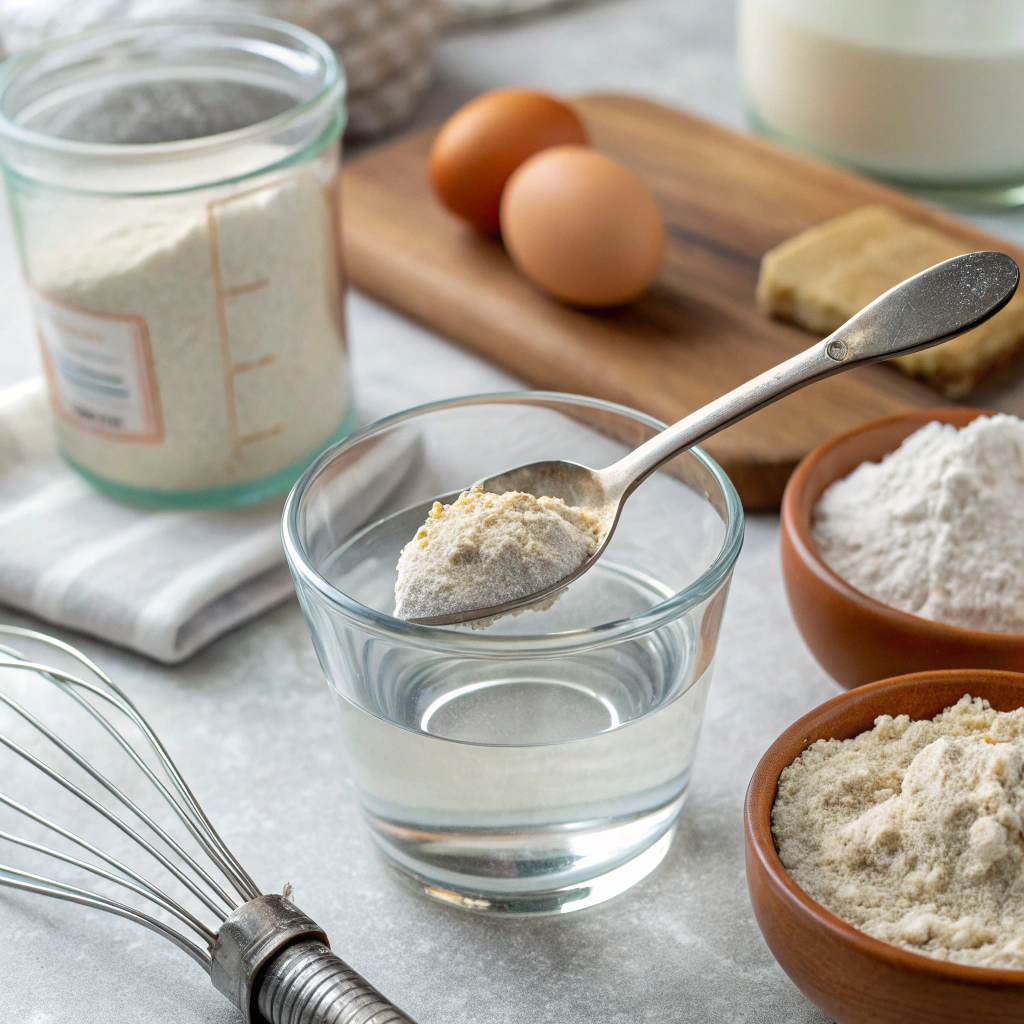 What Does Sourdough Starter Look Like When It's Ready? (Spoiler: It’s Alive!) 2 Float test for sourdough starter using a spoon and glass of water.
