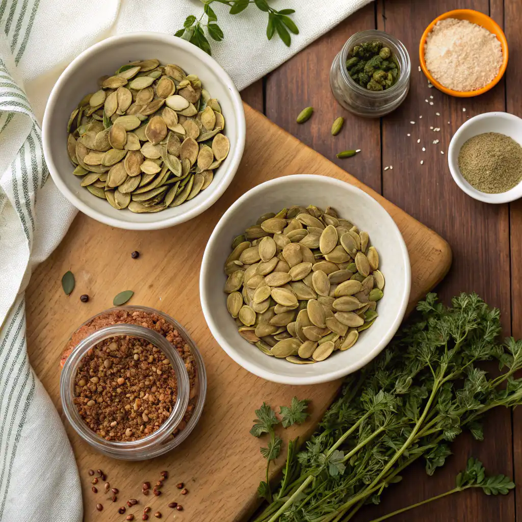 Raw, roasted, and sprouted pumpkin seeds