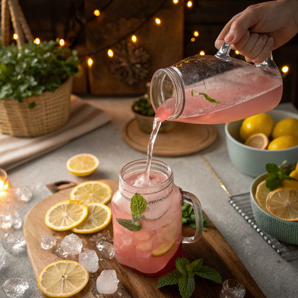 This Detox Nourish Pink Lemonade Is the Glow-Up Your Fridge Needed 8 Making homemade detox pink lemonade