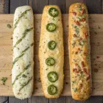 Sourdough Cheesy Breadsticks 6 Breadstick flavor variations: garlic, jalapeño, and everything bagel