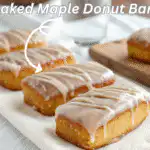 Baked maple donut bars close-up