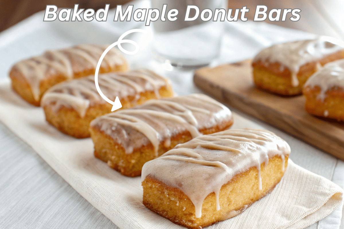 Baked maple donut bars close-up