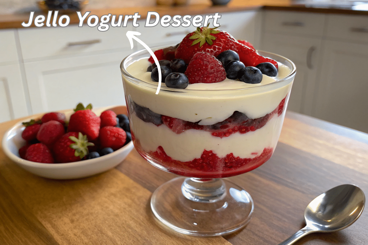 jello yogurt dessert in a cup