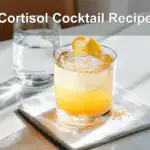 Cortisol Cocktail Recipe beautifully presented in warm hues with clear water beside it