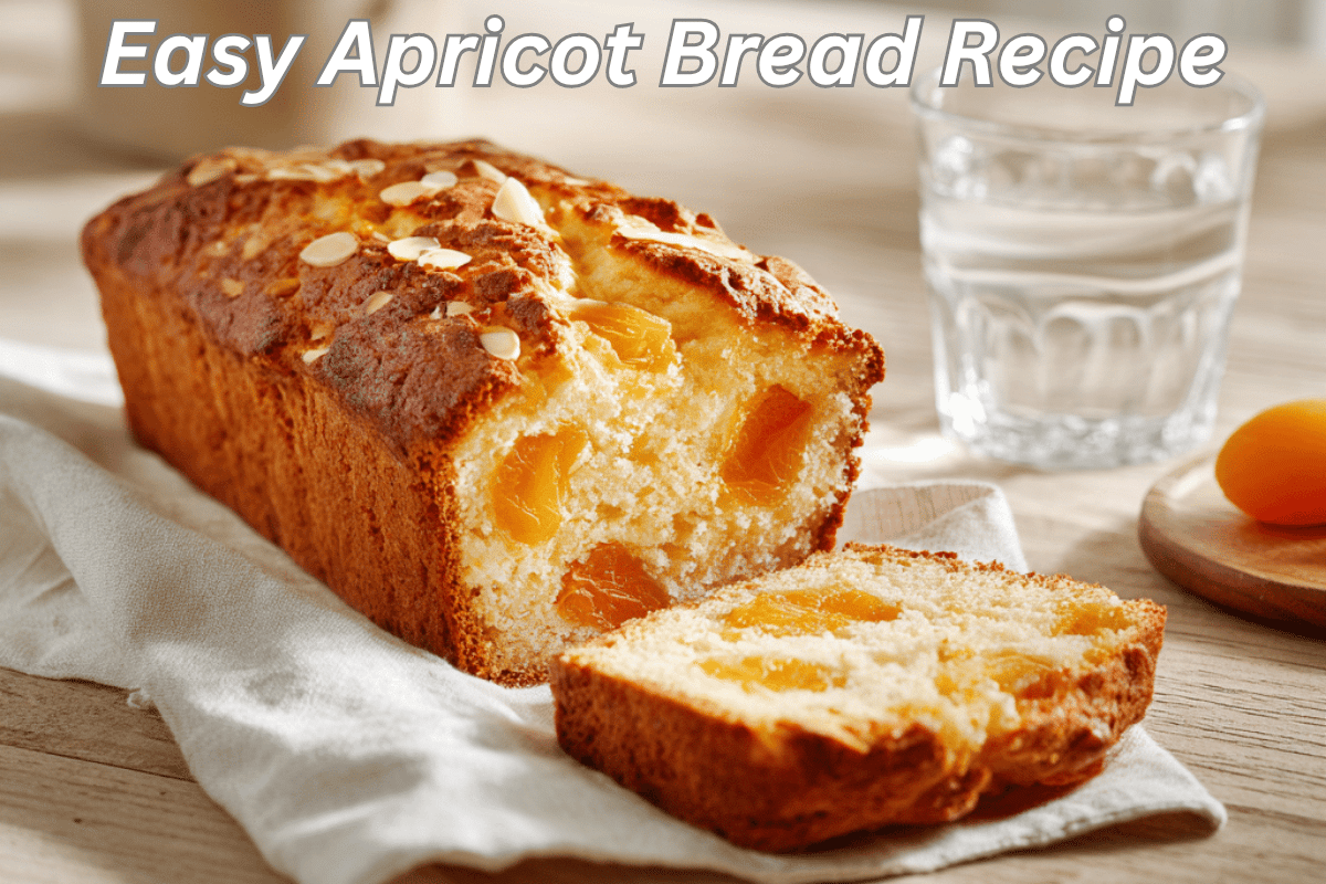 Golden apricot bread loaf sliced