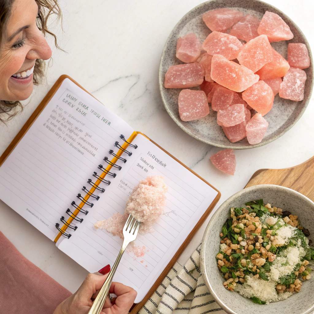 Oprah Pink Salt Trick: Why That Tiny Sprinkle Is Such a Big Deal 2 Home cook enjoying meal seasoned with pink salt