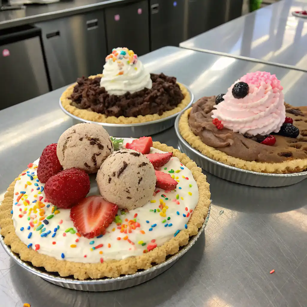 Rice Krispie Ice Cream Pie: The No-Bake Dessert That’ll Make You a Summer Hero 5 Three variations of Rice Krispie Ice Cream Pie with unique toppings