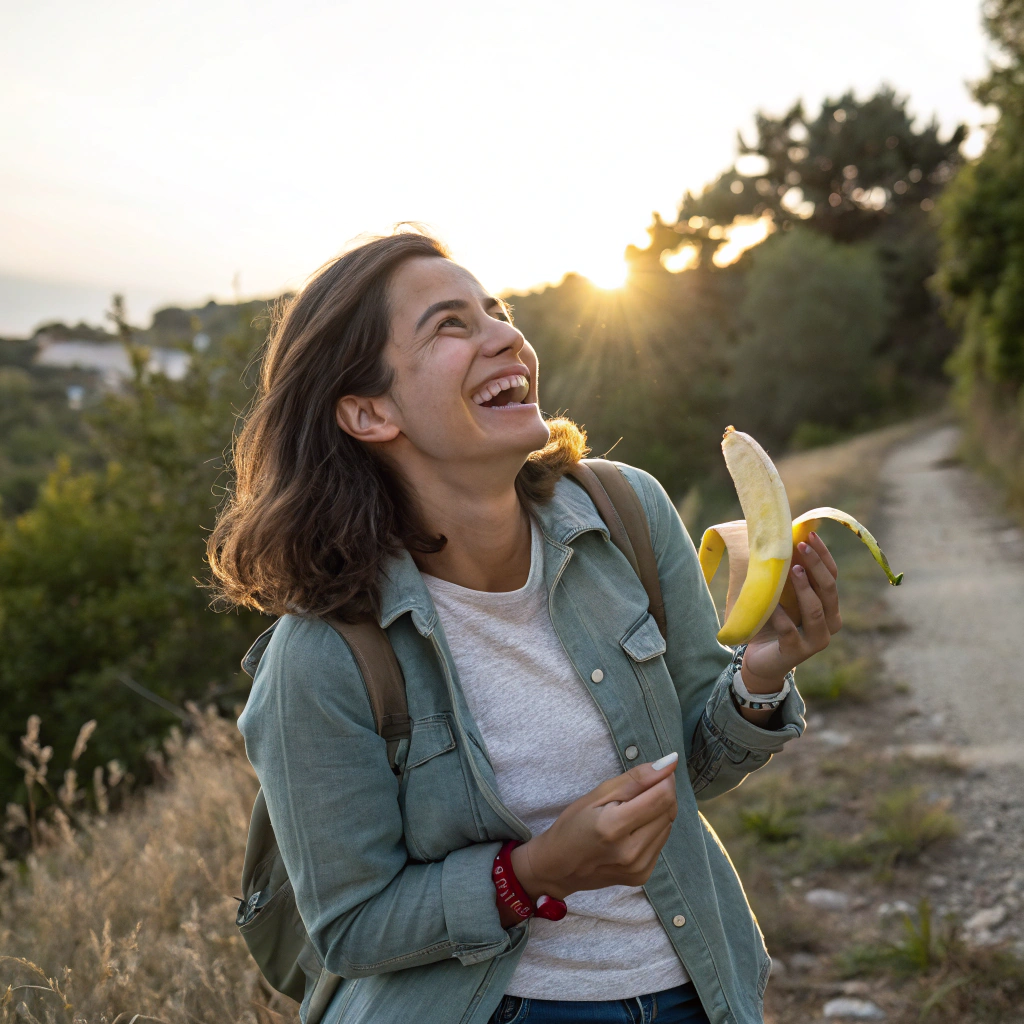 Banana Hack for Weight Loss: A Fun & Effective Guide 2 Woman smiling with a banana in hand