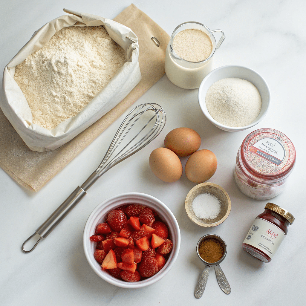 The Best Sourdough Discard Strawberry Cake Recipe You’ll Ever Try 4 Sourdough discard strawberry cake ingredients