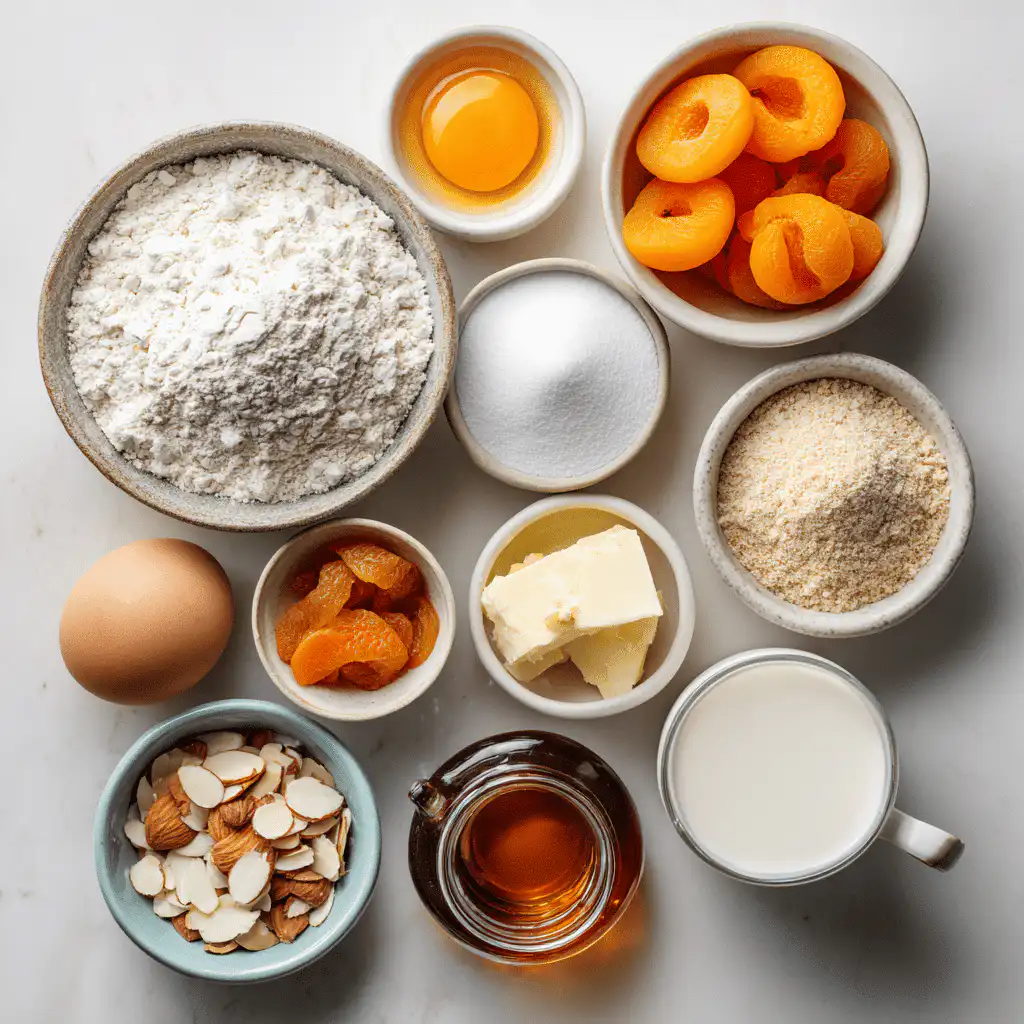 Ingredients for apricot bread recipe