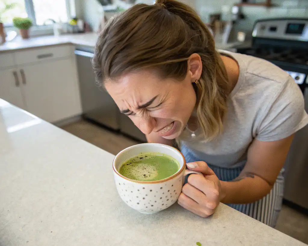 A failed attempt at making matcha with visible clumps