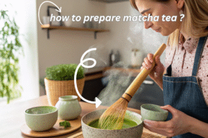 how to prepare matcha tea : Preparing matcha tea in a calm, cozy kitchen setting