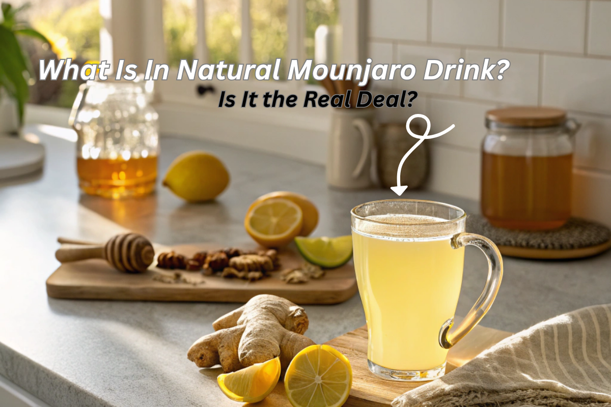 Glass of natural Mounjaro drink with fresh ingredients