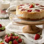 The Best Sourdough Discard Strawberry Cake Recipe You’ll Ever Try 6 Freshly baked sourdough discard strawberry cake with strawberries