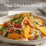Thai Chicken Salad beautifully plated with bright colors and fresh ingredients.