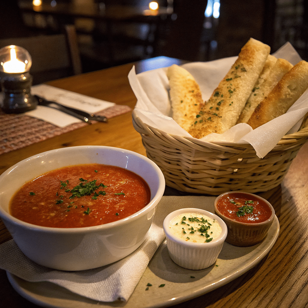 Sourdough Cheesy Breadsticks 5 Sourdough breadsticks served with soup and marinara dipping sauce