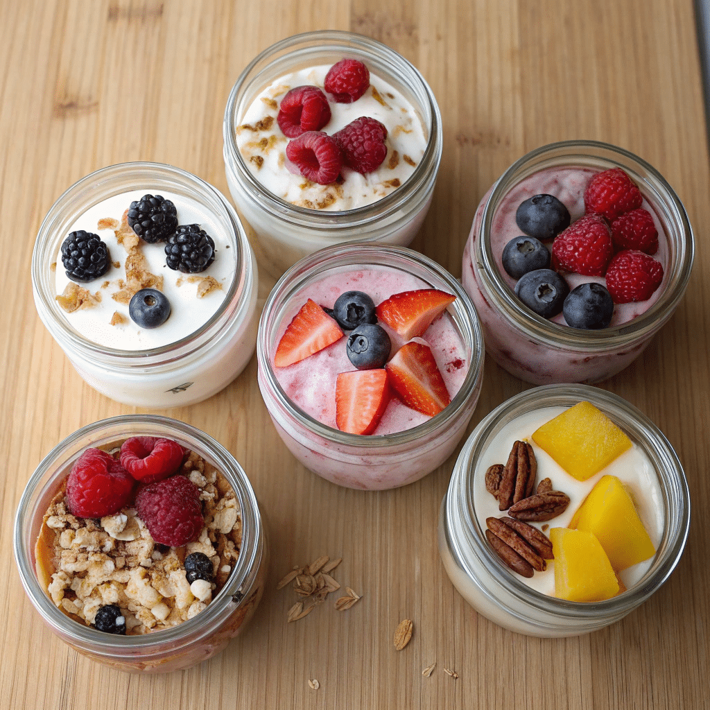 Fluffy Jello Greek Yogurt: The Whimsical Snack You Didn’t Know You Needed 4 Five flavors of fluffy jello Greek yogurt parfaits