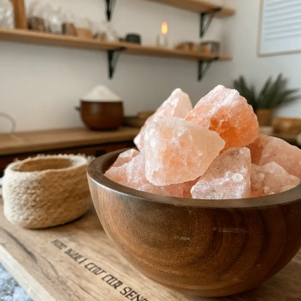 Himalayan pink salt crystals