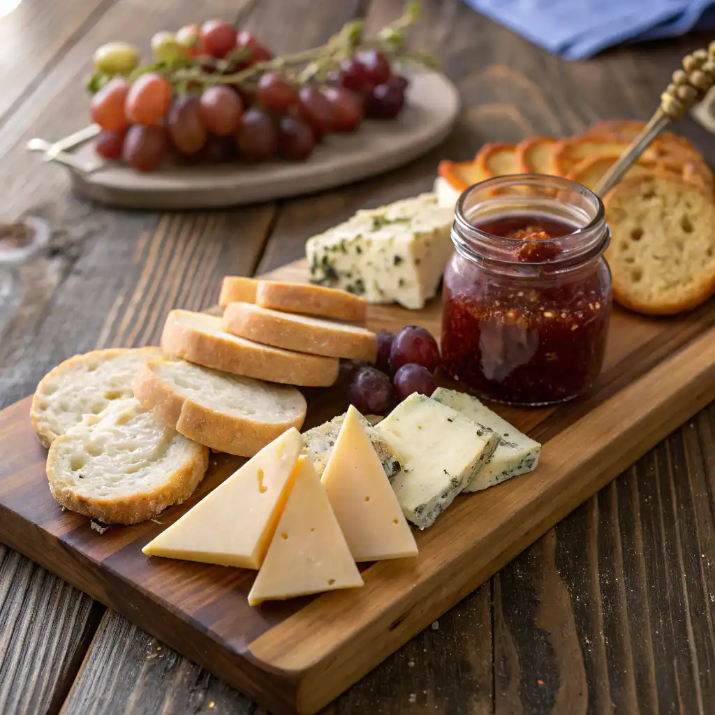 What is Mayhaw Jelly? 3 Mayhaw jelly served on a cheese board