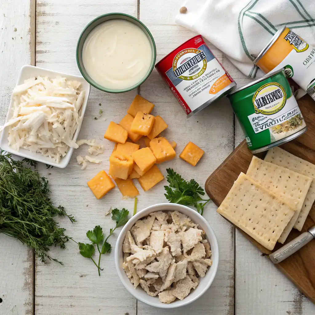 Ingredients for chicken casserole